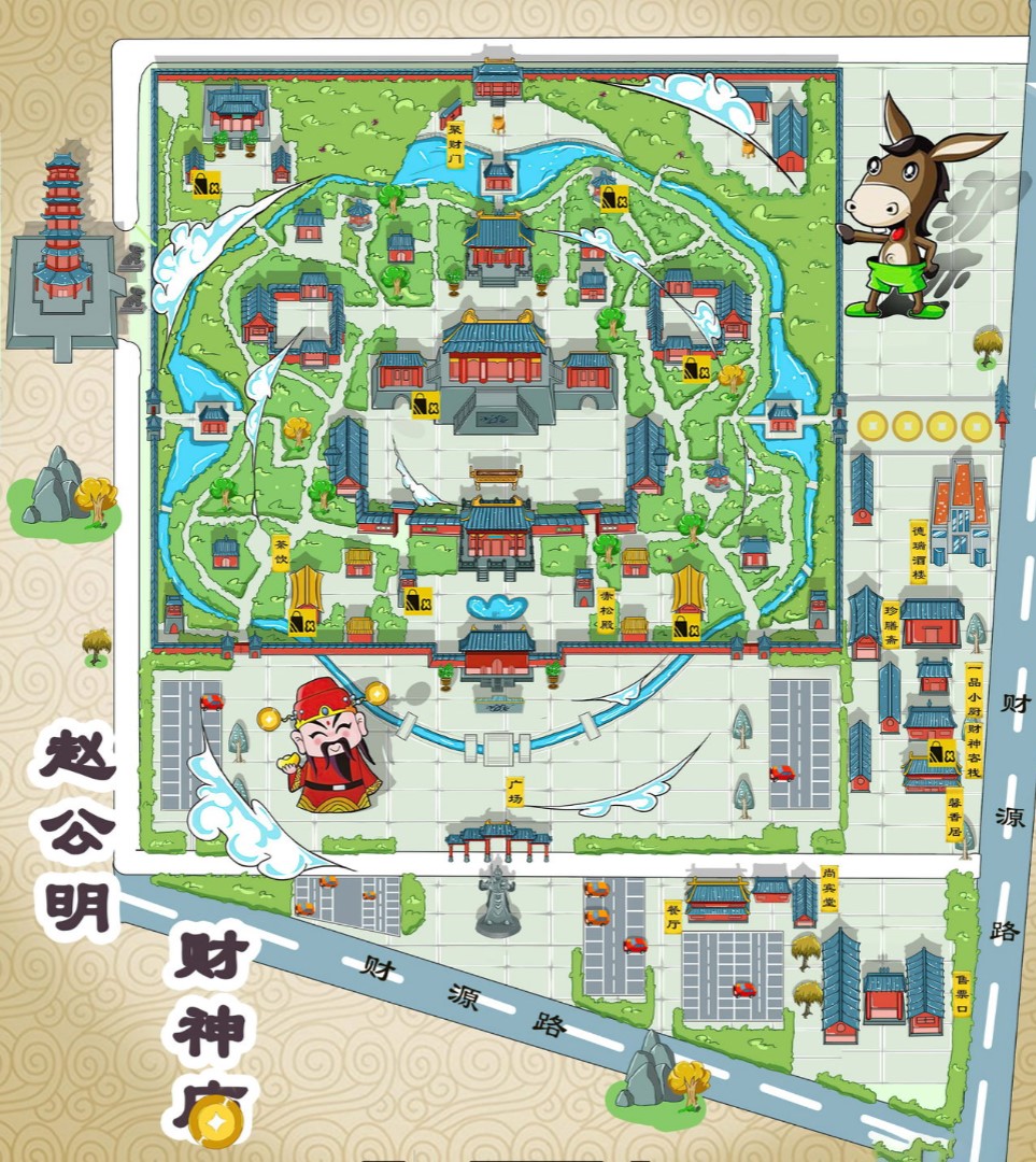 岢岚寺庙类手绘地图